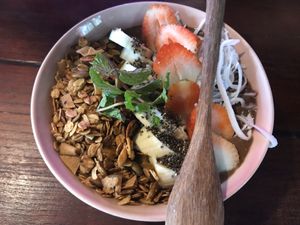Chocolate smoothie bowl  at Rosie's Cafe in Hoi An