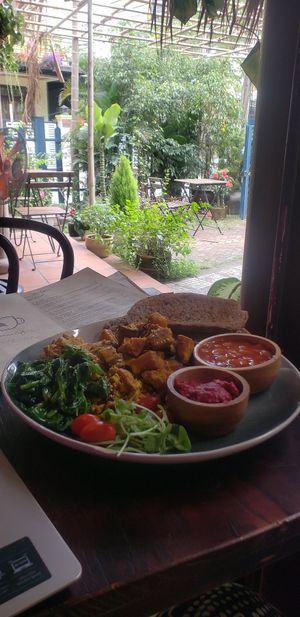 beans and greens - yummy!! at Rosie's Cafe in Hoi An