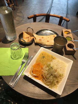 my lunch. came with papadem (not on photo) at Elaichi Street Food in Paris