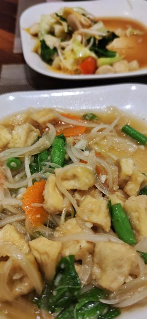 Fried tofu with vegetables (so good!) at EuroThai Restaurant  in Phuket