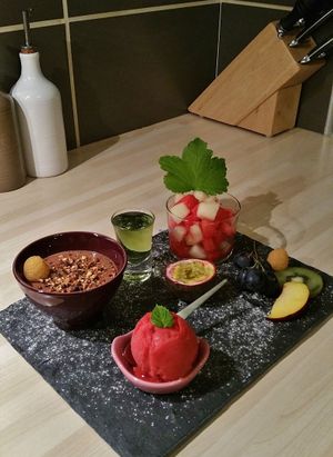 Dessert at Chez Caro et Seb in Saint-franc