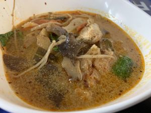 Tom yum soup  at Vegetarian House  in Phuket