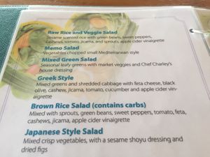 Menu at Supernatural Restaurant at Friendship Beach in Phuket
