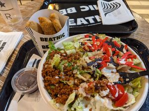 Salad with side of chickie dippers at Beatnic - Flatiron in New York City