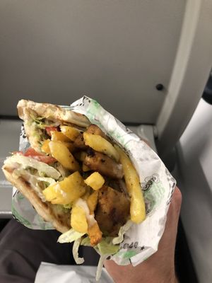 Chicken gyros  at What The Pitta in London