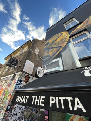 Outside  at What The Pitta in London