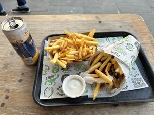 Gyros and Paprika fries  at What The Pitta in London