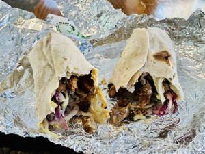 Doner wrap  at What The Pitta in London