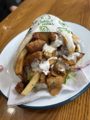 I was about to faint for how good this was 😂 vegan chicken shawarmaa  at What The Pitta in London