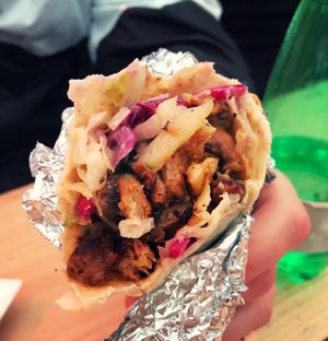 Vegan doner kebab... mmmm at What The Pitta in London