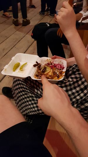 that is my friend clionas food at What The Pitta in London