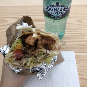 Vegan doner kebab at What The Pitta in London
