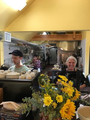 The bright and sunny Cafe’ at the Medford Food Co-op. So excited to see so many vegan options on their menu.  at Medford Food Co-op & The Cafe in Medford