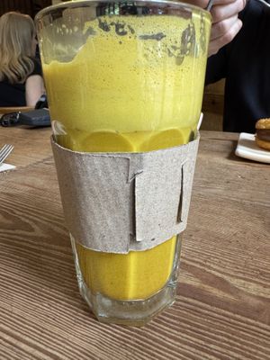 Turmeric latte on coconut milk   at Le Pain Quotidien - Posadas in Buenos Aires