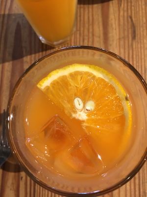 Carrot and orange juice at Le Pain Quotidien - Vicente Lopez in Buenos Aires