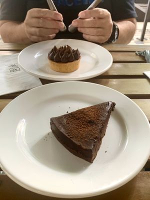 Vegan chocolate pie at Le Pain Quotidien - Vila Nova Conceicao in Sao Paulo