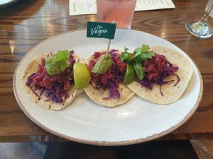 Jack fruit tacos at Las Iguanas in Nottingham