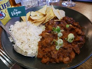 Vegan chilli at Las Iguanas in Torquay