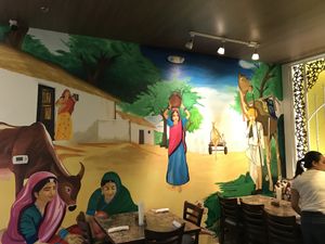 Colorful artwork  at Govinda's in Houston