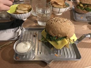 Hambúrguer vegan  at Casa da Rosa in Sao Miguel