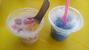 Weird looking but delicious dessert. at Jay Khang Wat in Lamphun