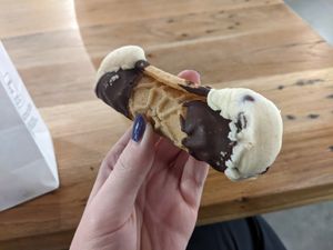 Cookie dough cannoli at Jennifer Lee's Gourmet Bakery in Boston