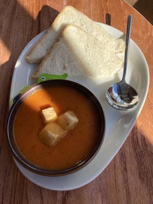 Soup of the day, vegan for everyone  at Wal Restauraunt in Caernarfon