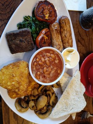 Vegan breakfast at Wal Restauraunt in Caernarfon