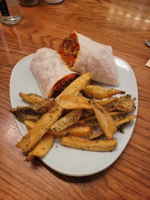 Vegan Wrap at Wal Restauraunt in Caernarfon