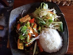 Fried tofu with veggies, spicy at Chay Umi in Berlin