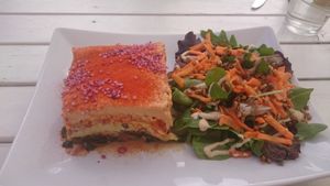 Lasagna at Mandel & Malla in Kivik