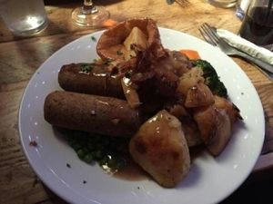 Vegan Sausages at Coopers Cask in Hove