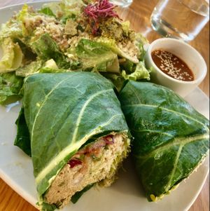 burrito and ceasar salad  at Living Kitchen in Raleigh