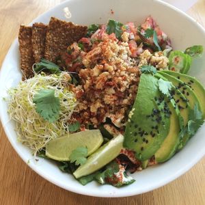 raw taco salad  at Living Kitchen in Raleigh