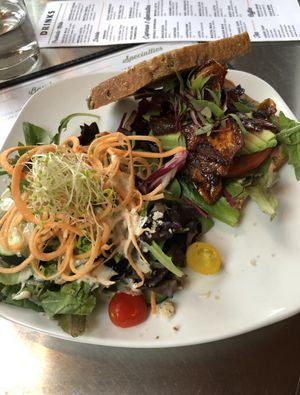 BLT with side salad! Double yum!! at Living Kitchen in Raleigh