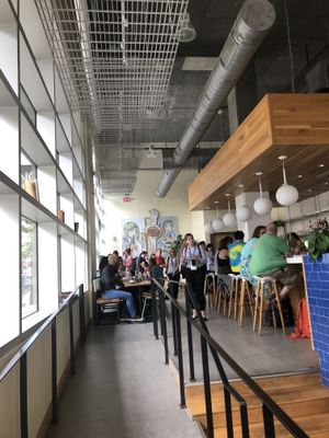 Entrance and juice tea coffee bar at Living Kitchen in Raleigh