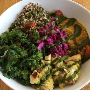 Kale quinoa bowl at Living Kitchen in Raleigh