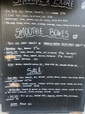 Menu  at Bali Bowls in Biarritz