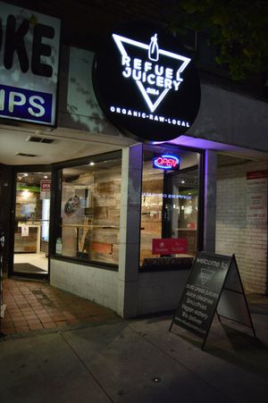 Exterior of Refuel Juicery. at Refuel Juicery - Midtown in Toronto