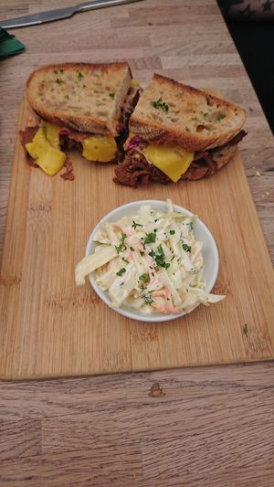 Hot reuben sandwich at The Cornish Vegan in Truro