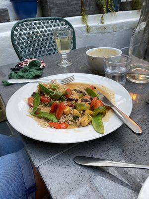 Thai red curry at The Cornish Vegan in Truro