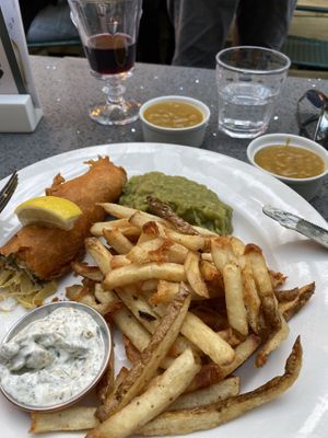 Fish and chips at The Cornish Vegan in Truro