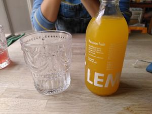 Passion fruit flavour Lemon-aid at The Cornish Vegan in Truro