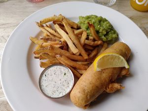 Fish and chips at The Cornish Vegan in Truro
