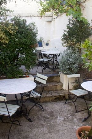 Lovely garden space at The Cornish Vegan in Truro