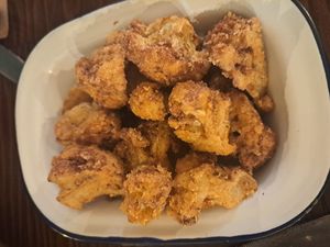 Cauliflower florets with lemon and pepper *chefs kiss* 👌🏻 at The Cornish Vegan in Truro