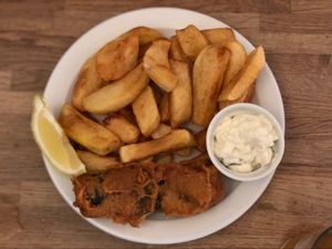 The fish and chips at The Cornish Vegan in Truro