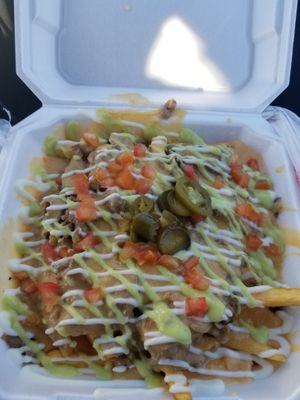 Vegan papas norteñas with carne guisada at El Palote Panaderia in Dallas