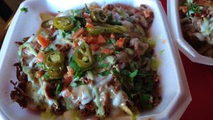 Loaded fries at El Palote Panaderia in Dallas