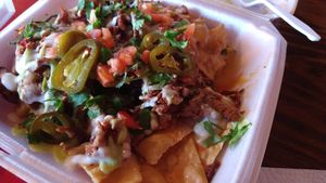 Loaded nachos at El Palote Panaderia in Dallas